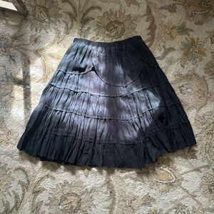 Vintage Elegant Black Tiered Skirt